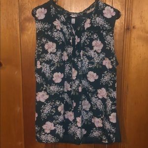 Green and pink floral tank